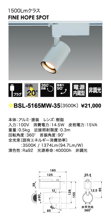 ファインホープスポット＿1500Lmクラス＿中角タイプ＿寸法図＿配光図