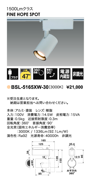 ファインホープスポット＿1500Lmクラス＿挟角タイプ＿寸法図＿配光図